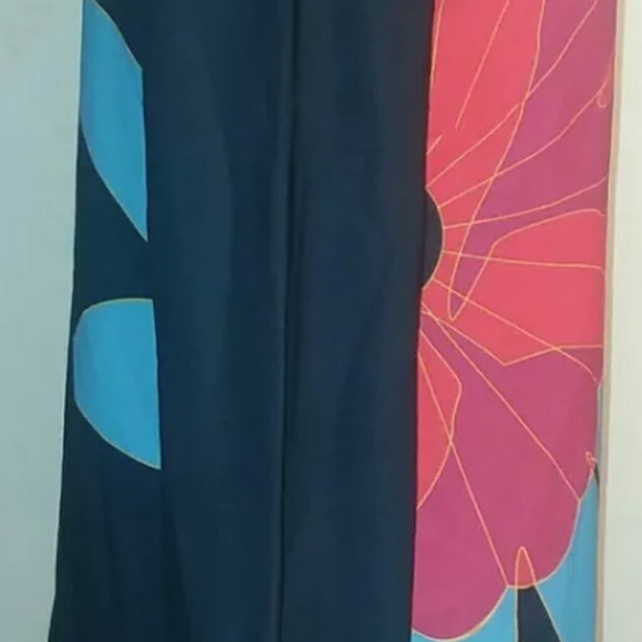 Ann Taylor Loft S Ruffle Flowy Blouse Blue Red Flo - Picture 4 of 5